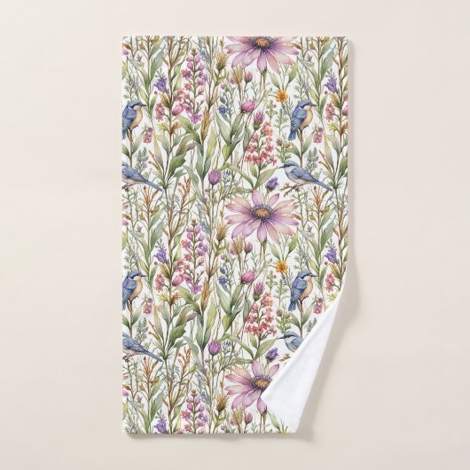 Weiland met Bluebirds en Coneflowers Bad Handdoek (Handdoek)