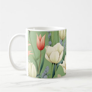 Weiland met tulpen en wilde bloemen koffiemok