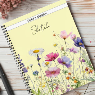 Weiland met Waterverf wilde bloemen Notitieboek