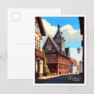 Weimar Duitsland Kunst Vintage Reizen Illustratie Briefkaart