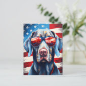 Weimaraner 4 juli Onafhankelijkheidsdag Briefkaart (Staand voorkant)