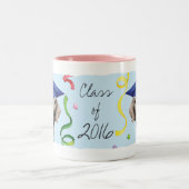 Weimaraner Afstuderen Tweekleurige Koffiemok (Center)