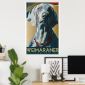 Weimaraner Art Dec Poster (Thuiskantoor)