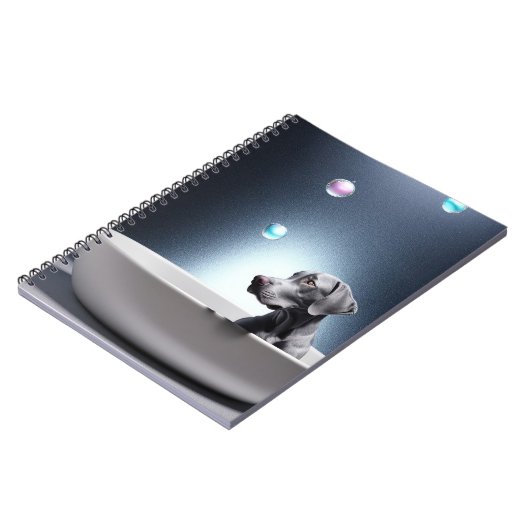 Weimaraner Avec Bulles Carnet Spiral (Côté gauche)