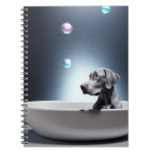 Weimaraner Avec Bulles Carnet Spiral (Devant)
