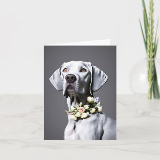 Weimaraner Avec Fleurs Carte pour notes vierge