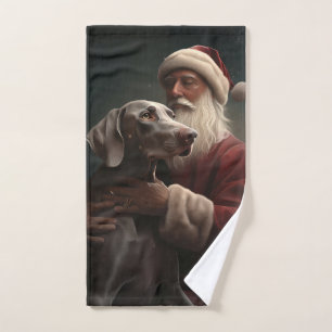 Weimaraner avec Noël Festif du Père Noël
