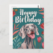 Weimaraner Birthday Briefkaart (Voorkant / Achterkant)