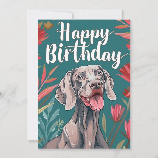 Weimaraner Birthday Feestdagenkaart (Voorkant)