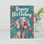 Weimaraner Birthday Feestdagenkaart (Staand voorkant)
