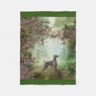 Weimaraner Blossom Orchard "30x40" Fleece Blanket Deken