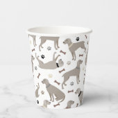 Weimaraner Botten en Paws White Paper Cups Papieren Bekers (Achterkant)