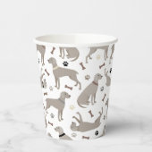 Weimaraner Botten en Paws White Paper Cups Papieren Bekers (Links)