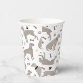 Weimaraner Botten en Paws White Paper Cups Papieren Bekers (Rechts)