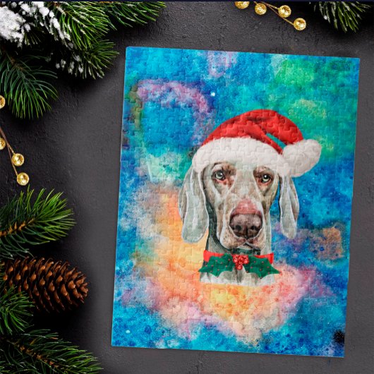 Weimaraner Breed Dog Kerstmis Legpuzzel