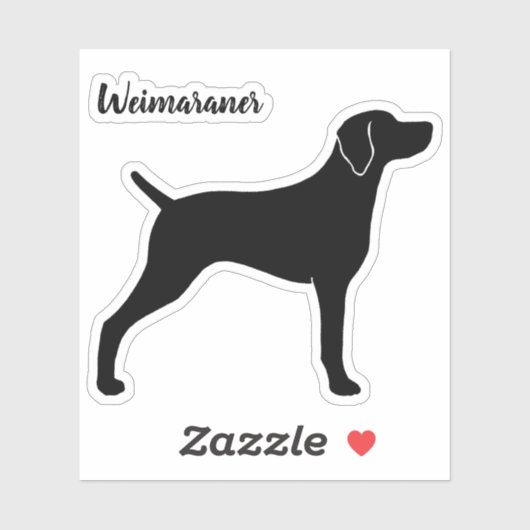 Weimaraner Chien Silhouette Weim Vinyl Sticker (Feuille)