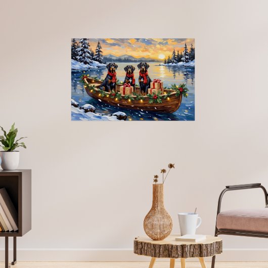 Weimaraner Christmas Boat Holiday Poster (Woonkamer 3)