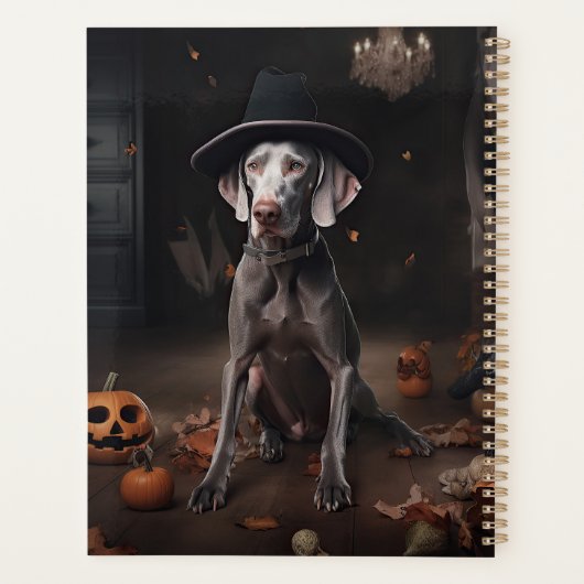Weimaraner Citrouilles Halloween effrayant (Dos)