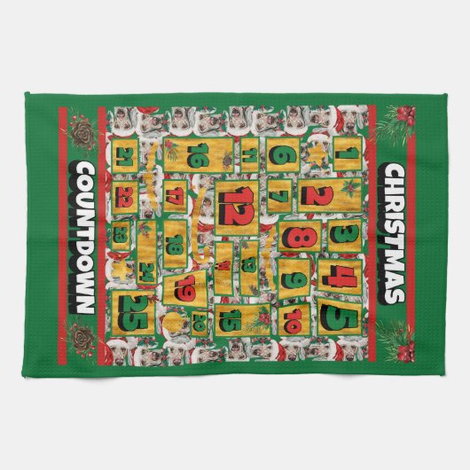 Weimaraner Counterdown Kerstmis Advent Calendar Do Theedoek (Horizontaal)