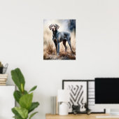Weimaraner Dog Art Print Poster (Thuiskantoor)