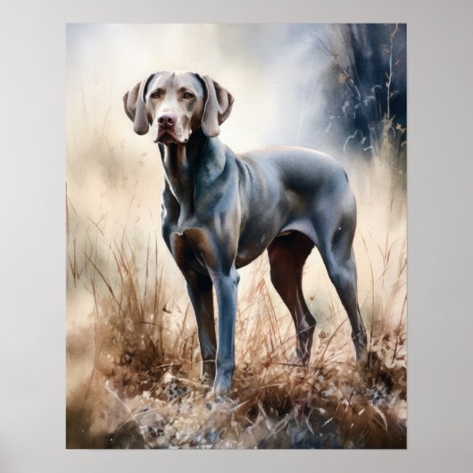 Weimaraner Dog Art Print Poster (Voorkant)