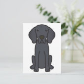 Weimaraner Dog Cartoon Briefkaart (Staand voorkant)