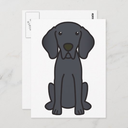 Weimaraner Dog Cartoon Briefkaart (Voorkant / Achterkant)