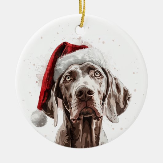 Weimaraner Dog Christmas Personalized Keramisch Ornament (Voorkant)