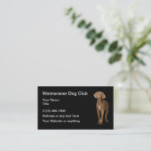 Weimaraner Dog Club Simple Cartes de visite (Debout devant)