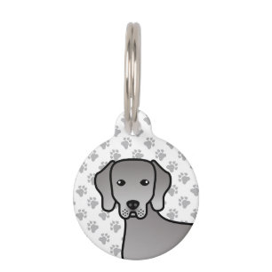 Weimaraner Dog Cute Cartoon Drawing & Pet's Info Huisdierpenning