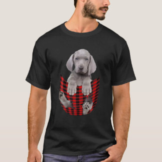 Weimaraner Dog Cute in Pocket Caro Giften voor bes T-shirt