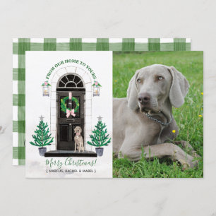 Weimaraner Dog Holiday-kerstfotokaart Kaart