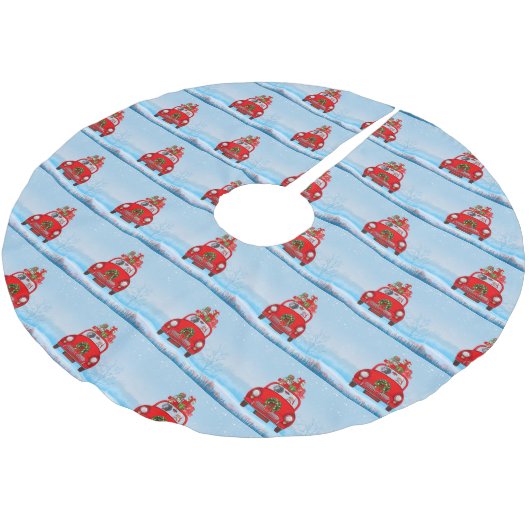 Weimaraner Dog in auto met kerstman Kerstboom Rok (Gekanteld)