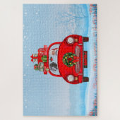 Weimaraner Dog in auto met kerstman Legpuzzel (Verticaal)