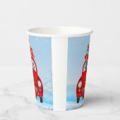 Weimaraner Dog in auto met kerstman Papieren Bekers (Links)