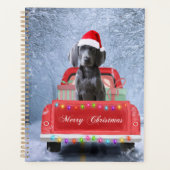 Weimaraner Dog in Snow, dat in kerstmis zit Planner (Voorkant)