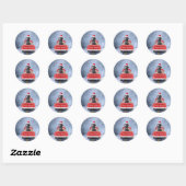 Weimaraner Dog in Snow, dat in kerstmis zit Ronde Sticker (Vel)