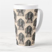 Weimaraner Dog Latte Mug Latte Mok (Rechterhoek)