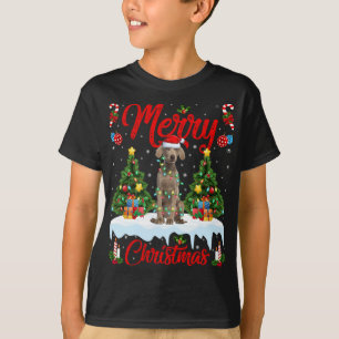 Weimaraner Dog Lights Xmas Santa Weimaraner C T-shirt