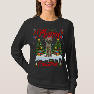 Weimaraner Dog Lights Xmas Santa Weimaraner C T-shirt