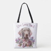 Weimaraner Dog Mom Floral Draagtas (Achterkant)