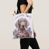 Weimaraner Dog Mom Floral Draagtas (Dichtbij)