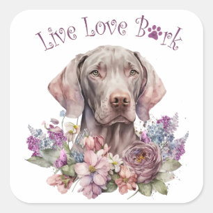 Weimaraner Dog Mom Floral Vierkante Sticker