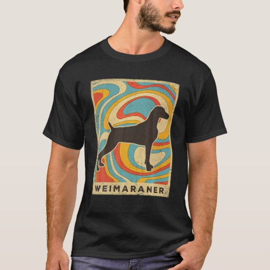 Weimaraner Dog Retro T-shirt (Voorkant)