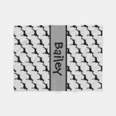 Weimaraner Dog Silhouette CUSTOM Fleece Deken (Voorkant (Horizontaal))