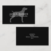 Weimaraner Dog Silhouette Grey op Black Visitekaartje (Voorkant / Achterkant)
