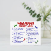 WEIMARANER Eigendomwetten 2 Briefkaart (Staand voorkant)