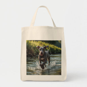 Weimaraner Elegant Grocery Canvas tas