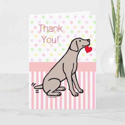Weimaraner en Heart Bedankkaart (Voorkant)