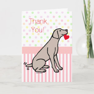 Weimaraner en Heart Bedankkaart